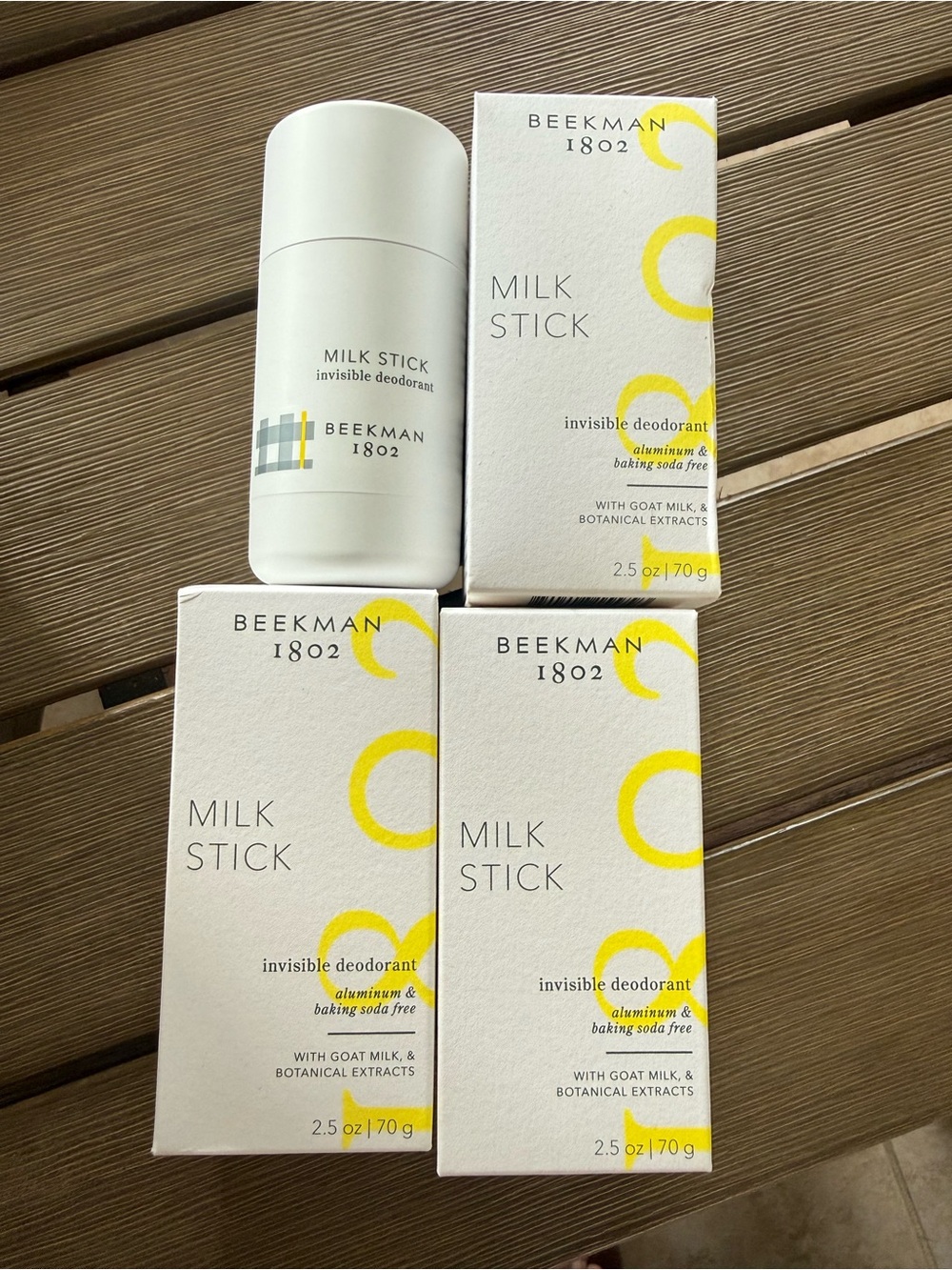 Bundleof 4 Beekman 1802 Milk Stick Invisible Deodorants